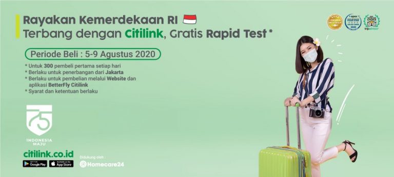 Maskapai Citilink Sediakan Layanan Rapid Test Gratis